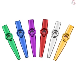 เครื่องดนตรี Kazoo อลูมิเนียมอัลลอยด์ 6 ชิ้นสําหรับผู้เริ่มต้นเด็กผู้ใหญ่