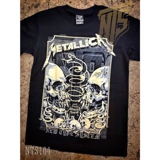 เสื้อยืดผ้าฝ้ายพรีเมี่ยม NTS 104 Metallica ROCK เสื้อยืด เสื้อวง เสื้อดำ สกรีนลายอย่างดี ผ้าหนานุ่ม ไม่หดไม่ย้วย NTS T S