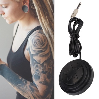 [ลดล้างสต๊อก]Health &amp; beauty Black Round Star Pattern Tattoo Foot Pedal Switch Machine Accessory