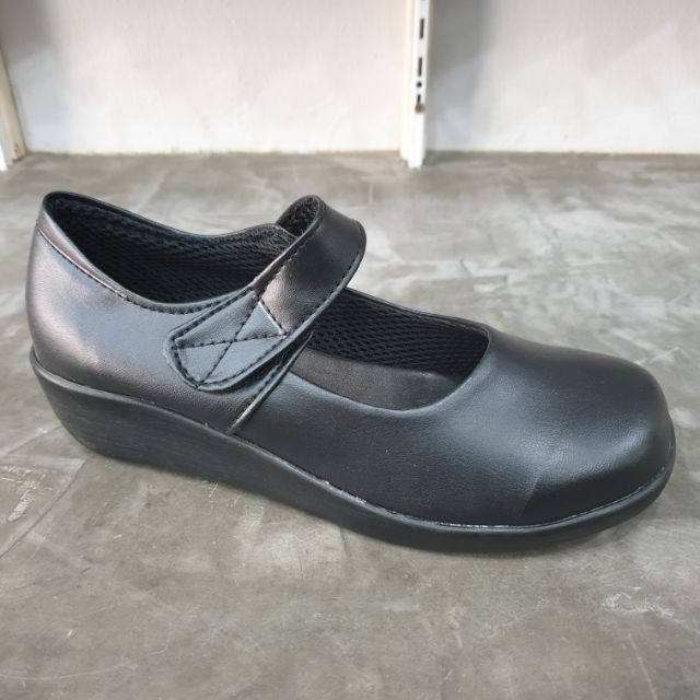 รองเท้าคัชชูดำล้วน คาดสาย หนังนิ่ม ซับในผ้า Mesh ยี่ห้อ Agfasa รุ่น 9031 ไซส์ 36-40