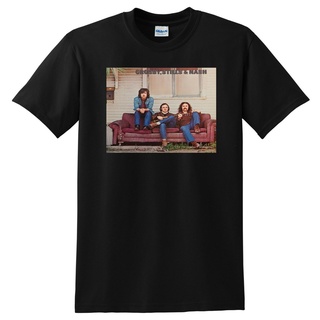 [S-5XL]เสื้อยืดไวนิล พิมพ์ลาย Crosby Stills And Nash แฟชั่น