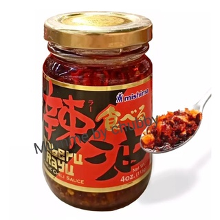 115G/BOTTLE ซอสกระเทียมพริกกรอบในน้ำมันถั่วเหลือง "MISHIMA" CRISPY GARLIC CHILI SAUCE IN SOYBEAN OIL