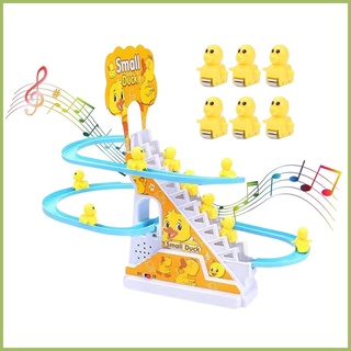 เป็ดของเล่นประสาทสัมผัสเครื่องดนตรีเด็กทารกเด็กวัยหัดเดิน Montessori Roller Coaster Track Toy Small Duck yunkth