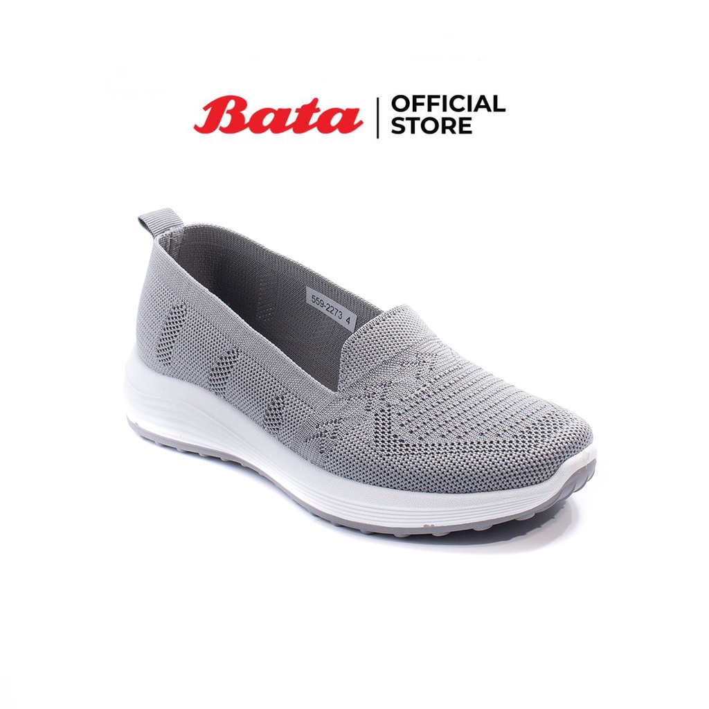 Bata บาจา รองเท้าสลิปออน แบบสวม ผ้าถัก knit นุ่ม สบาย กระชับเท้า สำหรับผู้หญิง รุ่น Jason สีเทา 5592