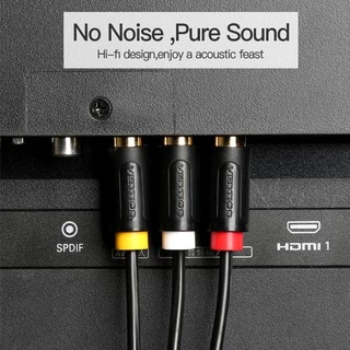 Vention Hifi Sound Quality 3RCA to 3RCA สายเคเบิลเสียงและวิดีโอ AV Cable Compatible with Box Speaker DVD Player