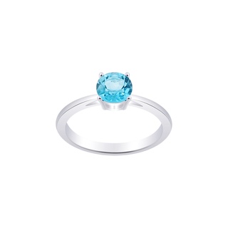 SILVER THAI    Silver shiny sky blue topaz stone rings แหวนพลอยลอนดอนบลูโทพาสแท้ ตัวเรือนเงินแท้