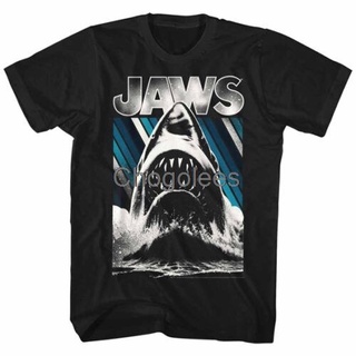 เสื้อยืดผ้าฝ้ายพิมพ์ลายขายดี เสื้อยืดลําลอง ผ้าฝ้าย แขนสั้น พิมพ์ลาย Jaws Coming Out Of The Water สําหรับผู้ชาย LEijdd38