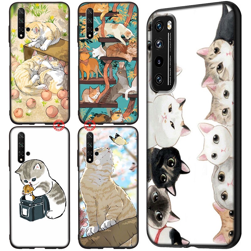 DFT5 Art design Cat ฝาครอบโทรศัพท์สําหรับ Huawei Nova 7 SE 5T 5i 4E 4 3i 3 2 Lite