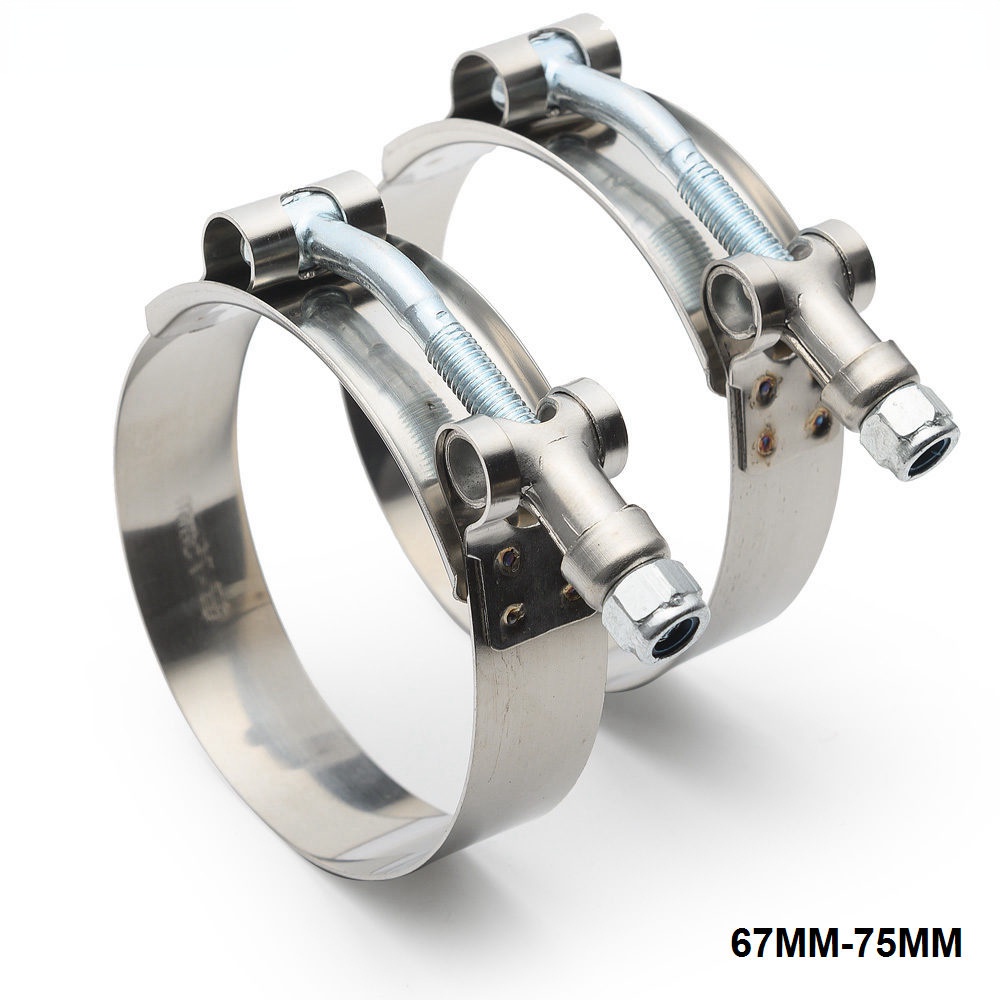 2.5 INCH (67MM-75MM) SILICONE TURBO HOSE COUPLE T BOLT SUPER CLAMP KIT