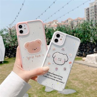 เคสใสลายหมีขอบสีพาสเทล พร้อมส่ง