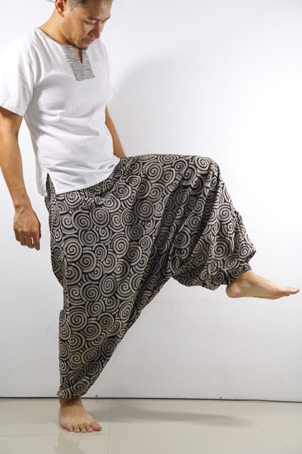 Harem Pants Long (Unisex) กางเกงม้งขายาว กางเกงผ้าฝ้าย (ก้นหอยดำ) #3
