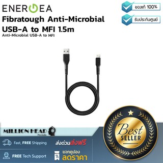 Energea : Fibratough Anti-Microbial USB-A to MFI 1.5m (Black) by Millionhead (สายชาร์จที่มาพร้อมกับการป้องกันจุลชีพ)