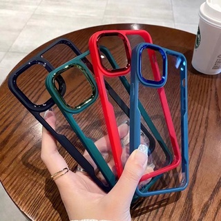 (พร้อมส่งจากไทย) เคส Oppo เคสขอบสีหลังใส (HH) A3s A5sA15 A16 A16k A36 A54(4g) A54(5g)A74(4g) A76(4g) A93(5g) Reno7(5g)