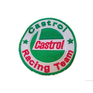 [ตัวรีด เย็บได้] Castrol ป้ายติดเสื้อ logo Embroidered Sew Iron On Patches Badge