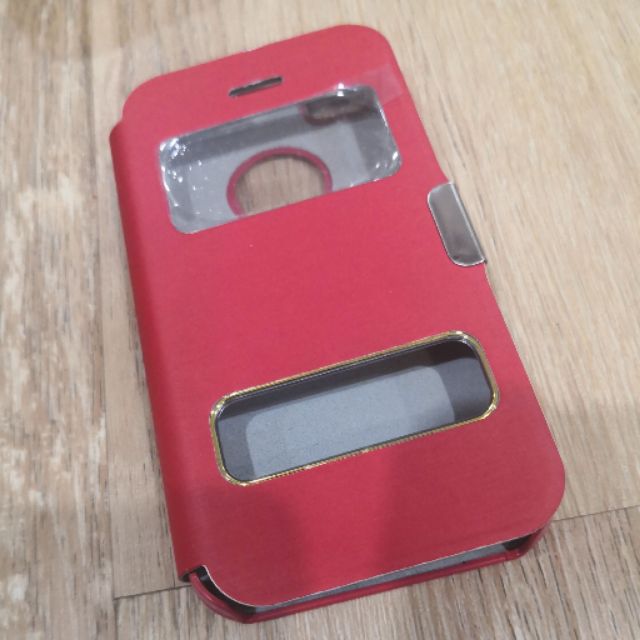 เคสโทรศัพท์มือถือ แบบฝาพับแม่เหล็กล็อค สีแดง สําหรับ iPhone 4 iPhone 4s