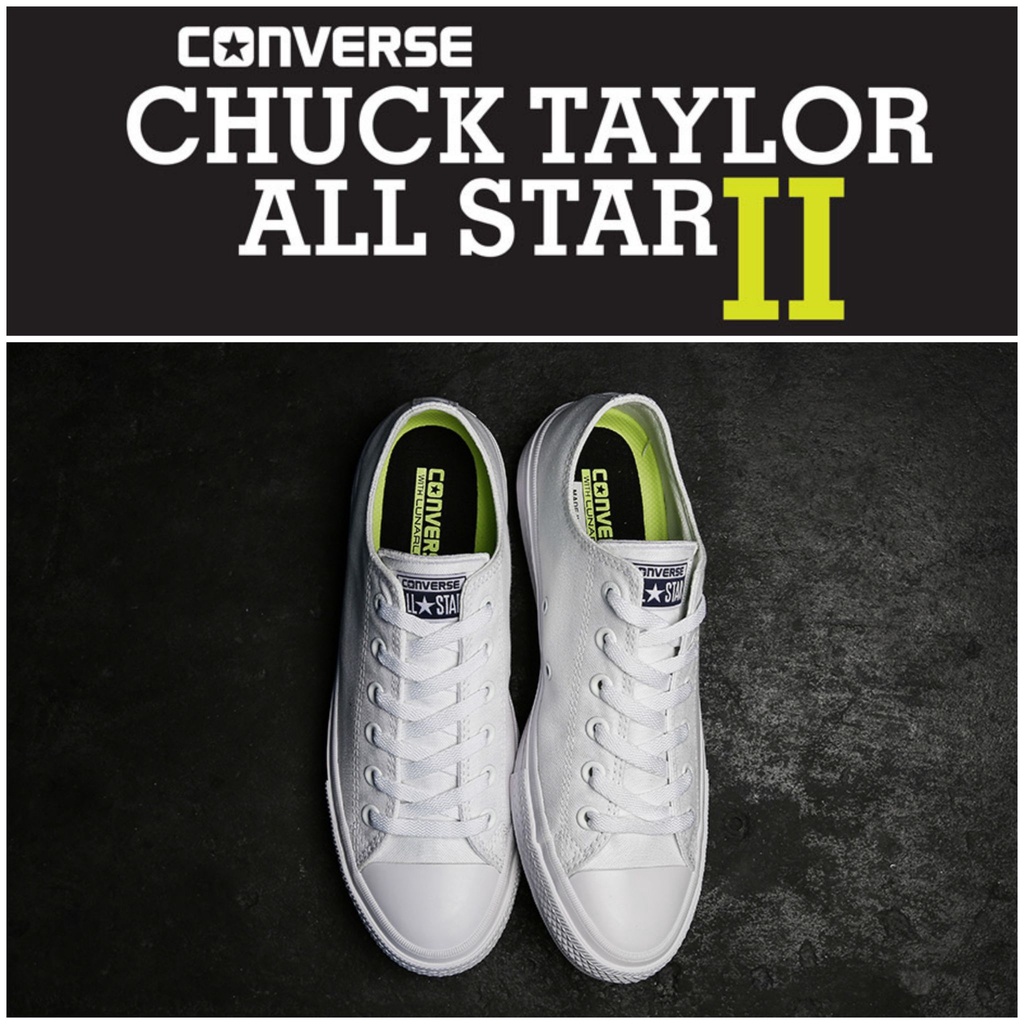 มาใหม่!! รองเท้าผ้าใบหุ้มส้น Converse Chuck Taylor All Star II-Low Top  ดีไซน์สวย พื้นนุ่ม อุปกรณ์ครบ