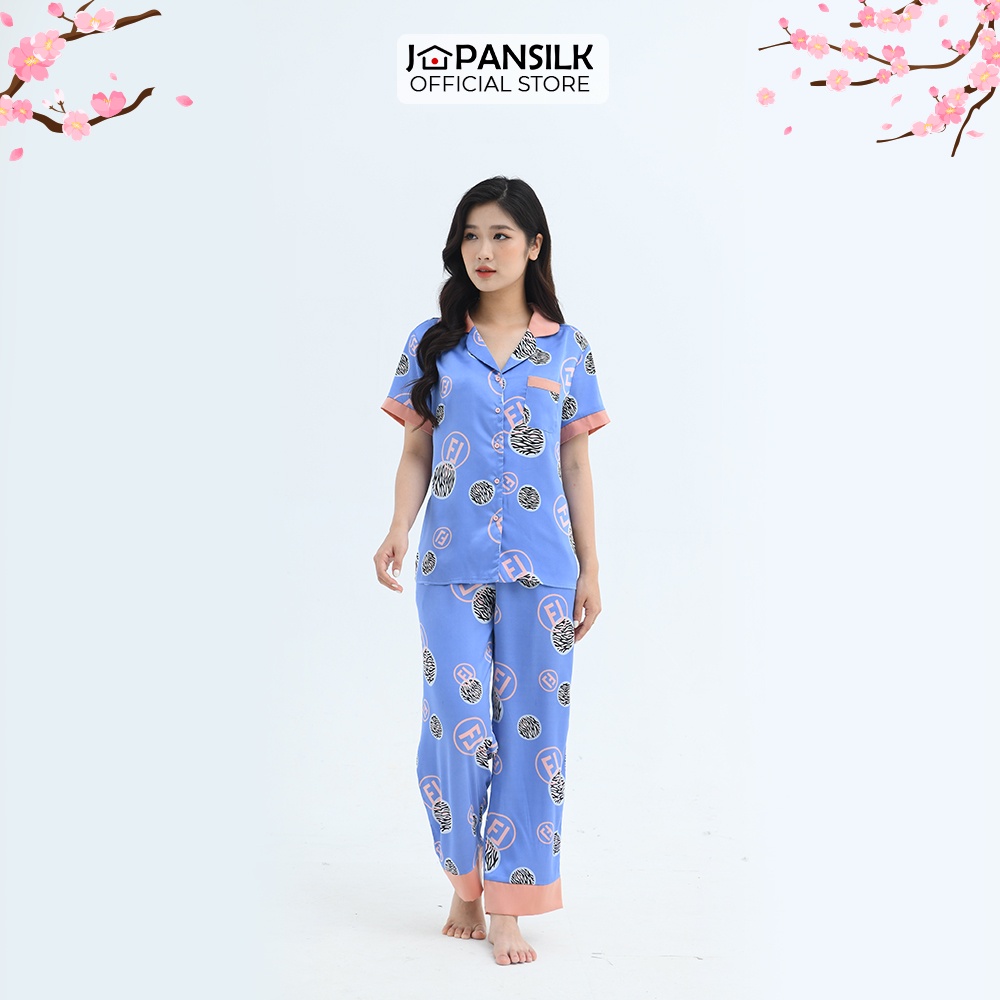 JAPAN SILK Premium SILK Pajama เซ็ตพร้อมลายนักดําน้ํา