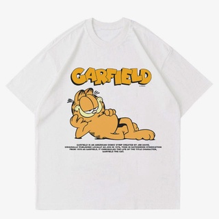 เสื้อยืดสีขาวเสื้อยืด ลาย Garfield VINTAGE BY PAWS | เสื้อยืด ลายการ์ตูน VINTAGE ยุค 90 | เสื้อยืด พิมพ์ลายแมวการ์ฟิลด์S