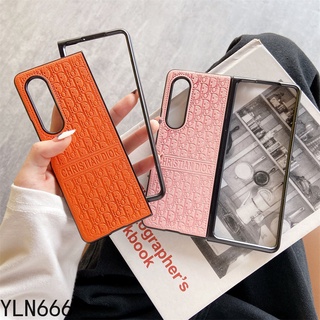 เคสโทรศัพท์มือถือหนัง PU พับได้ กันกระแทก ลาย D สําหรับ Samsung Galaxy Z Fold 4 3 Z Fold 2 Fold3 5G