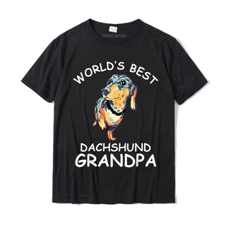 [COD]World&amp; 39; s Best Dachshund Grandpa เสื้อยืดลําลอง ผ้าฝ้าย แขนสั้น เข้ารูป พิมพ์ลายอนิเมะสุนัขน่ารัก สําหรับผู้ชายS