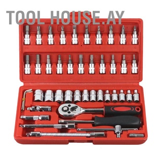 Tool House.Ay ชุดเครื่องมือช่าง ประแจซ็อกเก็ตวงล้อ อเนกประสงค์ 24T 46 ชิ้น สําหรับซ่อมแซมรถยนต์