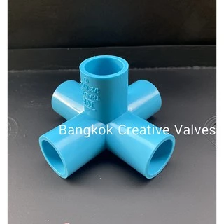 ข้อต่อ PVC ห้าทาง ข้อต่อห้าทาง ห้าทาง สีฟ้า/สีขาว A3