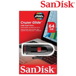 Sandisk CRUZER GLIDE 64GB USB 2.0 Flash Drive (SDCZ60_064G_B35) แซนดิส แฟลซไดร์ฟ ใส่ ลำโพง เครื่องเสียง PC ประกัน  2 ปี