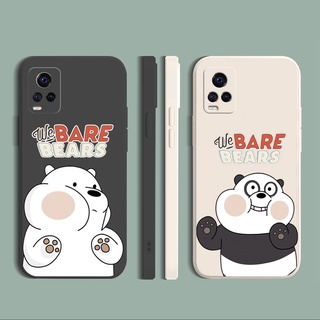 เคสโทรศัพท์มือถือแบบนิ่ม ขอบสี่เหลี่ยม ลาย We Bare Bears สําหรับ VIVO T1X Y02S Y21 Y15A Y15S Y33S Y21T Y11S Y12S Y21A Y1S Y91C Y01