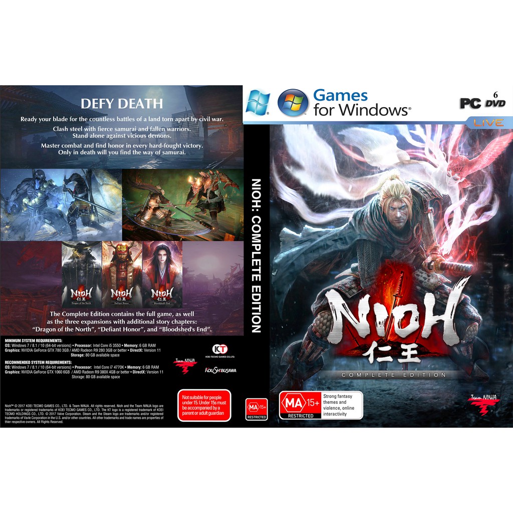 NIOH COMPLETE EDITION/ 仁王 เกมพีซีฉบับสมบูรณ์ออฟไลน์ [ดีวีดี INSTALLATION]