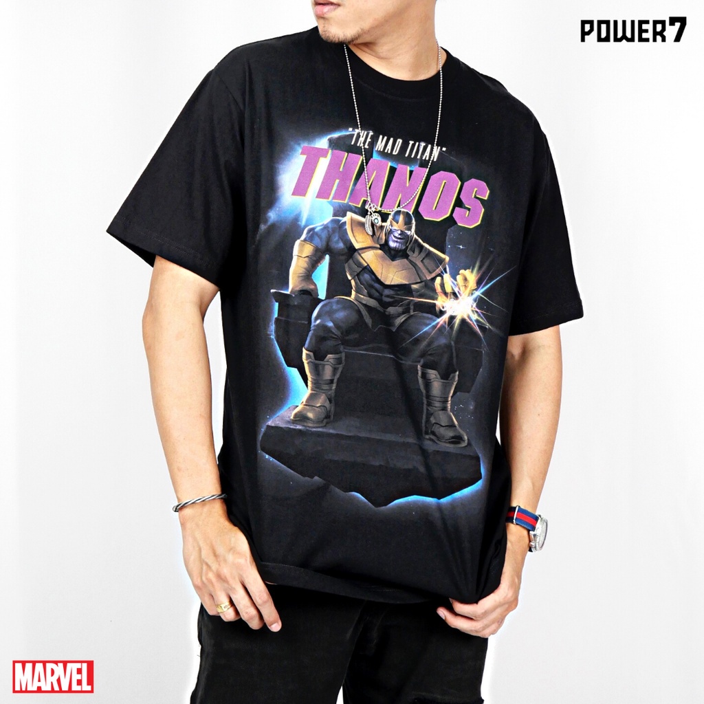 Power 7 Shop เสื้อยืดการ์ตูน THANOS ลิขสิทธ์แท้ MARVEL COMICS  T-SHIRTS (MX-020)