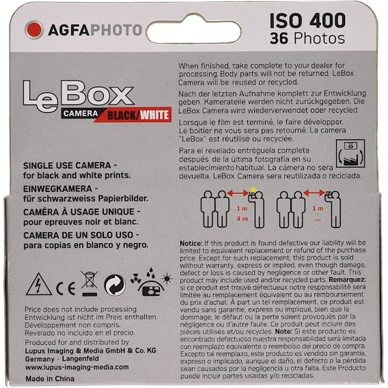 *ส่งฟรี*กล้องใช้แล้วทิ้ง AgfaPhoto LeBox 400/27 Flash/  AgfaOcean / AgfaBlack&White