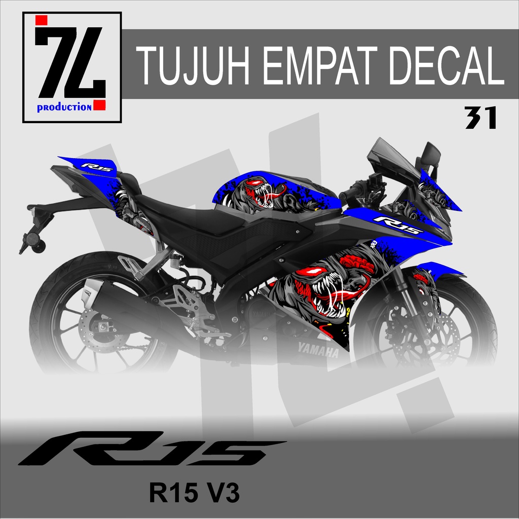R15 V3 Variation Striping Sticker / R15 VVA Striping full Design 7431