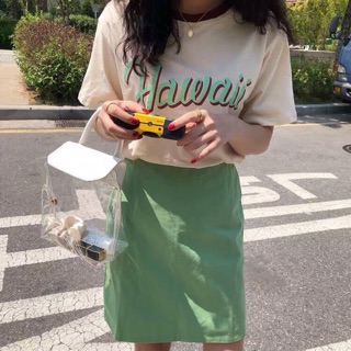 Hawaii Set ชุดเซ็ทสุดคิวท์ เสื้อยืดเนื้อดี