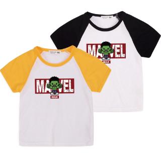 Super Hero Hulkเสื้อยืดการ์ตูนแขนสั้นระบายอากาศ 100% สำหรับเด็ก 6 สี