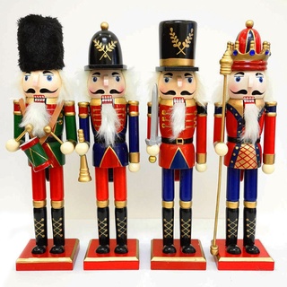 30 ซม. ทหาร Nutcracker ตกแต่งสร้างสรรค์ของขวัญตกแต่งตุ๊กตาไม้หัตถกรรมตกแต่ง Christmas Party Home Decoration