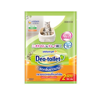 Unicharm Pet Deo toilet ทรายแมวลดกลิ่น รุ่นแอนตี้แบค แบบรีฟิล 2ลิตร