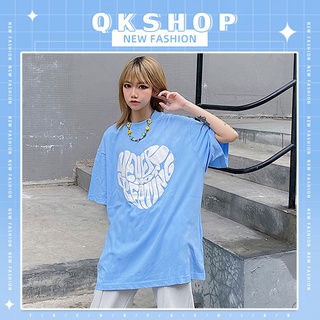 QKshop 🤍💙 เสื้อยืดสกรีนลายอักษรภาษาอังกฤษ สุดเท่ ซื้อใส่กับแฟน ใส่กับเพื่อน ก็เท่น๊า มีให้เลือกหลายสีจุกๆไปเลยจ๊ะแม่✨