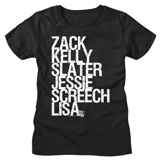 เสื้อยืดสีขาวเสื้อยืดลําลอง พิมพ์ลาย Saved By The Bell Crew Names Zack Kelly Slater Jessie Screech Lisa สําหรับผู้ชายS-4