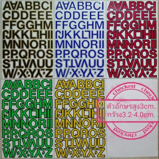 สติ๊กเกอร์ตัวอักษรภาษาอังกฤษ A-Z สูง3cm. สติ๊กเกอร์ภาษาอังกฤษ ภาษาอังกฤษ