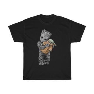 เสื้อผ้าผชเสื้อยืด ลาย Groot Mashup Baby Yoda สําหรับเด็กS-5XL