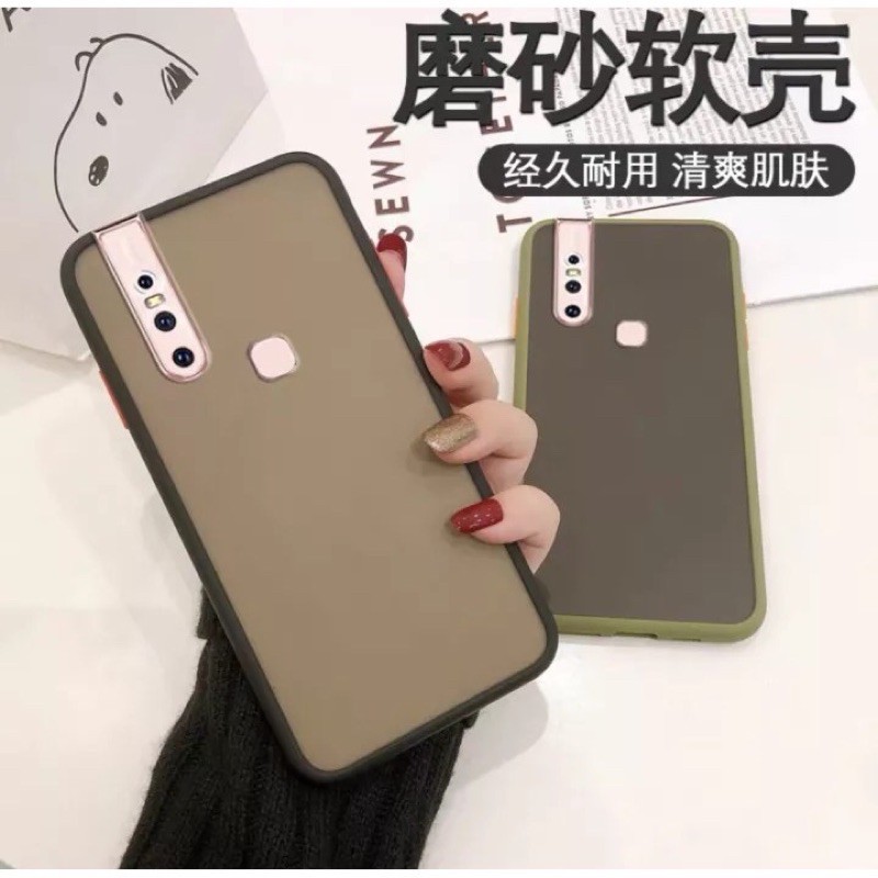 [ส่งจากไทย] Case Vivo V15 ปุ่มสี เคสกันกระแทก ขอบสีหลังขุ่น เคสโทรศัพท์ วีโว่ VIVO V15