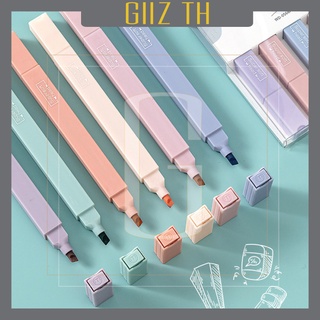 GIIZ TH - 🔥พร้อมส่ง🔥 ปากกาเน้นข้อความ ปากกาไฮไลท์ สีพาสเทล ปากกาไฮไลท์น่ารัก 1 set 6 แท่ง