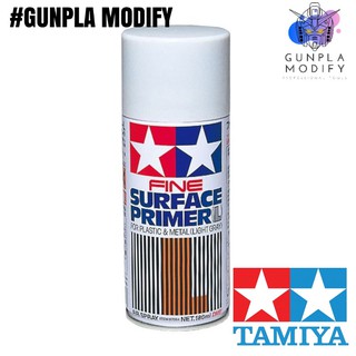 TAMIYA 87064 Fine Surface Primer For Plastic &amp; Metal (Light Gray) สเปรย์รองพื้นแบบละเอียด สีเทาอ่อน 180 ml