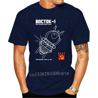 เสื้อยืดสีขาวใหม่ เสื้อยืดลําลอง แขนสั้น พิมพ์ลาย Vostok 1 Russian Spacecraft สําหรับผู้ชาย และผู้หญิงS-4XL