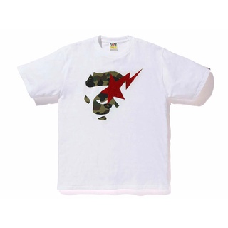 BAPE 1st Camo Ape Face Sta Tee (WHITE/GREEN)