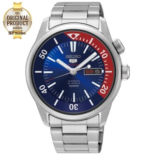 SEIKO SPORTS 5 Automatic เรือนสแตนเลส หน้าปัดสีน้ำเงินแดง รุ่น SRPB25K1