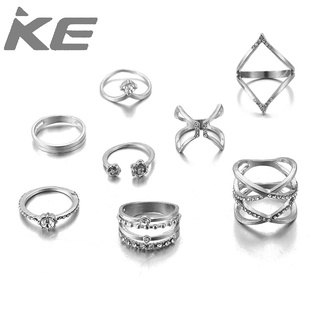 Vintage Hollow Diamond Rose Flower  Ring 8 Piece Set Ring Women for girls for women low price