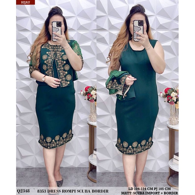 DRESS SET BLAZER CHRISTMAS DRESS JUMBO DRESS SCUBA BANGKOK PREMIUM QQ 8333