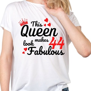 เสื้อยืด พิมพ์ลายกราฟฟิค This Queen สไตล์วินเทจ โอเวอร์ไซซ์ ของขวัญวันเกิด สําหรับเด็ก 44 ปี