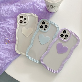 เคสโทรศัพท์มือถือ TPU ลายคลื่นหัวใจ สําหรับ iPhone 13 12 11 promax X XR XS MAX